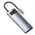 Baseus USB Hub Metal Gleam Series 5v1 (USB-C PD 100W, 3x USB 3.0, HDMI) šedý