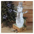 EMOS LED vianočný snehuliak ratanový, 82 cm, vnútorný, studená biela, časovač