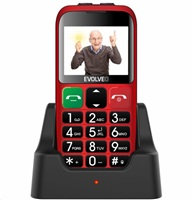 EVOLVEO EasyPhone EB, mobilní telefon pro seniory, červená