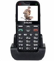 EVOLVEO EasyPhone XG, mobilní telefon pro seniory s nabíjecím stojánkem (černá barva)