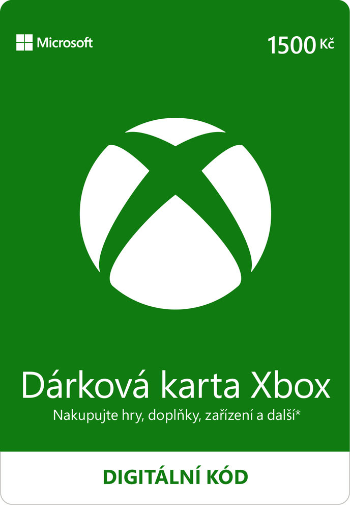 MICROSOFT ESD XBOX - Dárková karta Xbox 1500 Kč