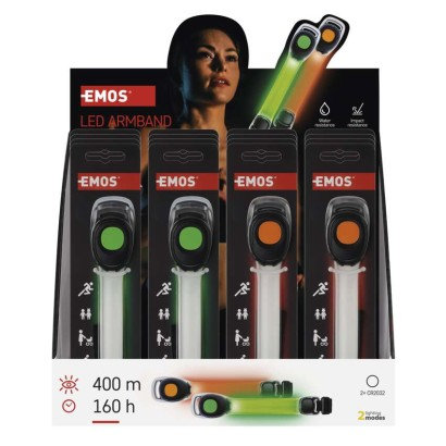 EMOS LED náramok, 10 lm, 2× CR2032, 16 ks, display box