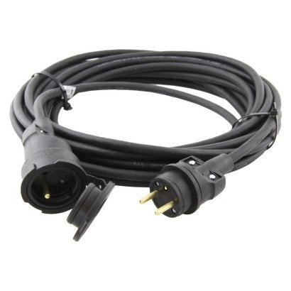 EMOS Vonkajší predlžovací kábel 10 m / 1 zásuvka / čierny / guma / 230 V / 1,5 mm2